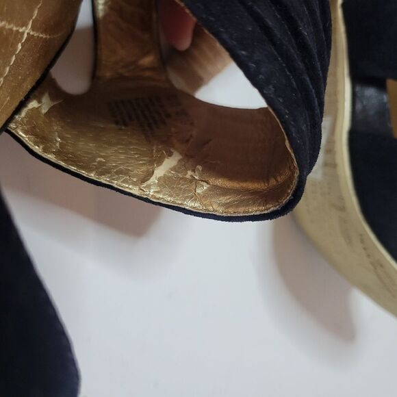 Hush Puppies Black Suede Leather Heeled Sandals - Picture 5 of 15